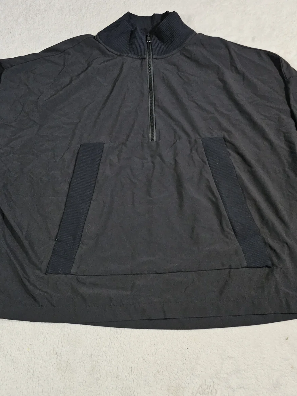 alo yoga Black Windbreaker Wide Relaxed Bomber Track Jacket S.